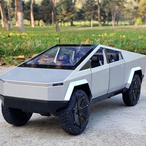 МОДЕЛЬ АВТОМОБИЛЯ TESLA CYBERTRUCK 1:24 ИЗ АЛЮМИНИЕВОГО СПЛАВА С ФАРАМИ И ДВЕРЯМИ