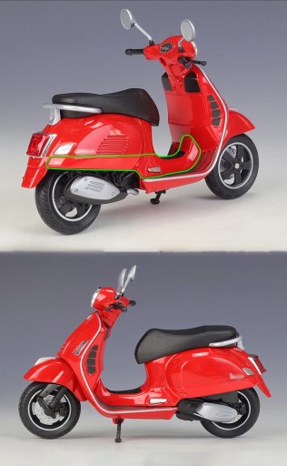 Скутер Vespa GTS Super из сплава в масштабе 1:12 2020 года