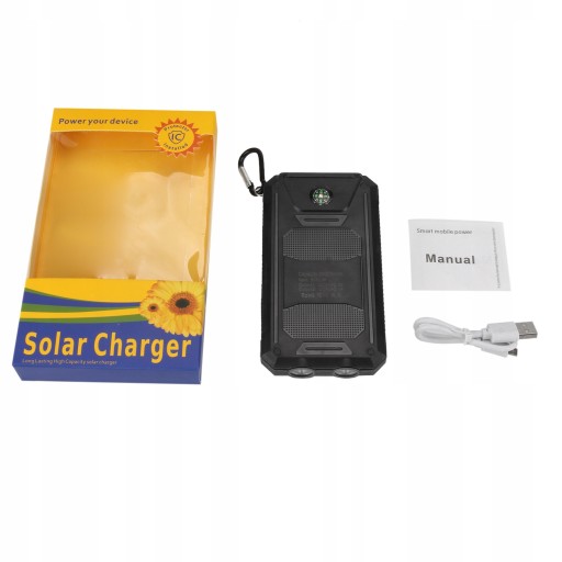 SURVIVAL 20000 SOLAR POWERBANK ВОДОНЕПРОНИЦАЕМЫЙ СО СВЕТОДИОДОМ