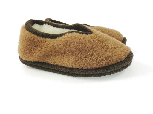 Pantofle CIAPY wełniane MERYNOS R 47 Kapcie CAMEL
