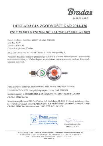 ШЛАНГ + РЕДУКТОР ЦИЛИНДРА + СОЕДИНИТЕЛЬ + прокладки G7
