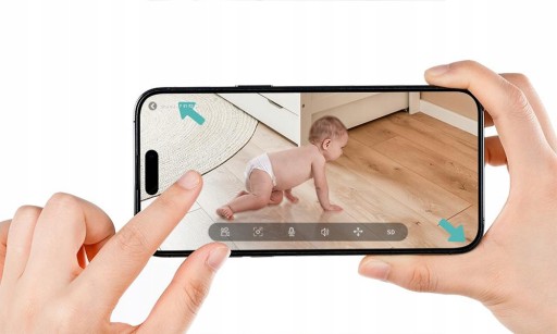 ЭЛЕКТРОННАЯ ДВОЙНАЯ КАМЕРА НЯНИ WIFI 1080P 4×Zoom PZT350°/55° С КРОНШТЕЙНОМ