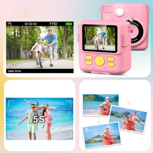 APARAT NATYCHMIASTOWY DLA DZIECI DRUKARKA TERMICZNA 1080P + 3 x ROLEK