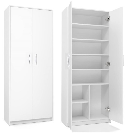 БЕЛЫЙ ШКАФ ЗАКРЫТЫЙ КНИЖНЫЙ ШКАФ LOREN 74 x 35 x 180 СМ