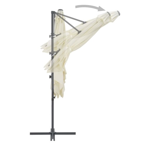 PARASOL WISZĄCY ZE STALOWYM SŁUPKIEM 250X250CM PIA