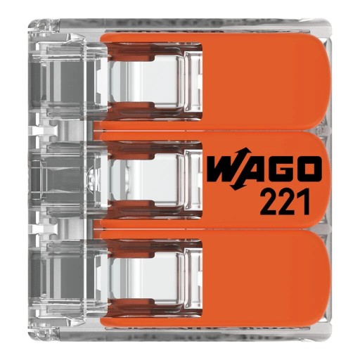 3-ПРОВОДНОЙ РАЗЪЕМ WAGO QICK CONNECTOR 3 x 0,14 — 4 мм² 5 ШТ. 221-413