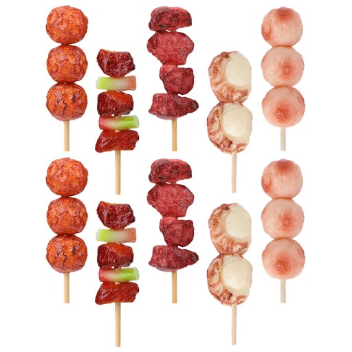 10Pcs Fake Barbecue Food Lifelike Roast Kebab