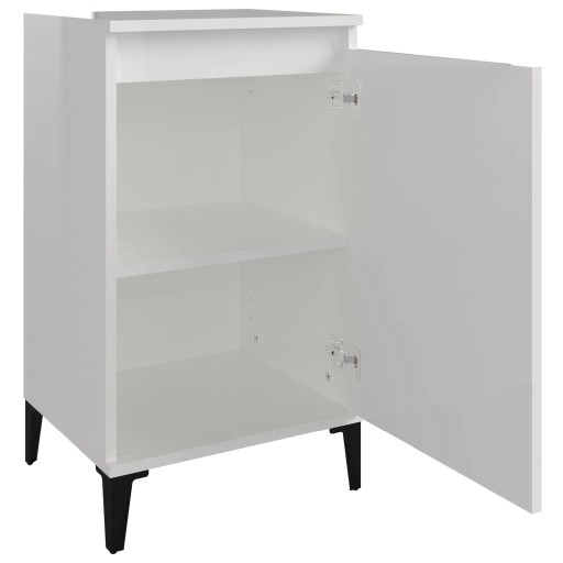 Тумбочка прикроватная, глянцевый, белый, 40x35x70 см