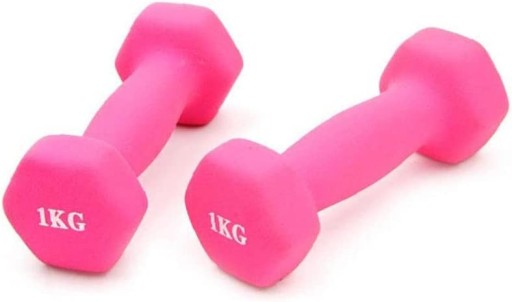 Гири неопреновые Intey Dumbbell, 2 шт по 1 кг, розовые