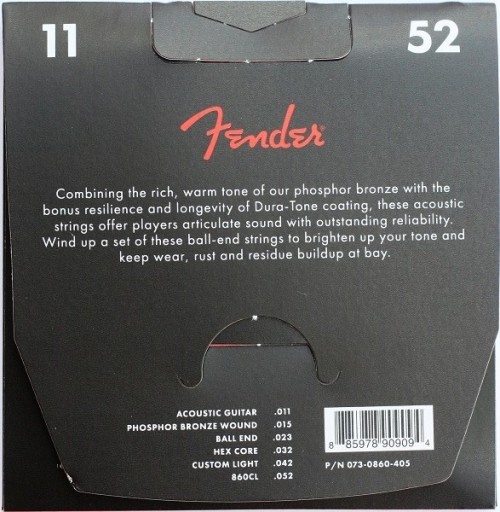 Акустические струны FENDER 860CL Dura-tone 11–52
