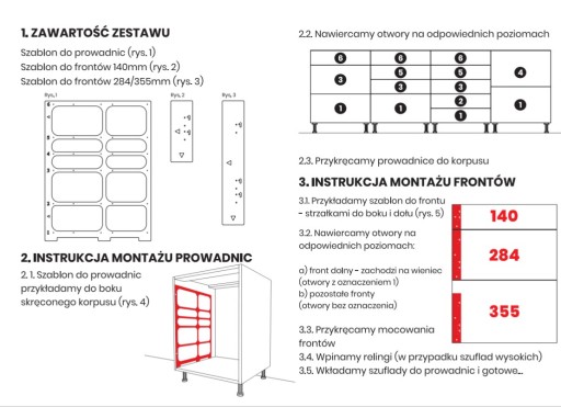 Szablon do montażu szuflad SEVROLLBOX SLIM SEVROLL