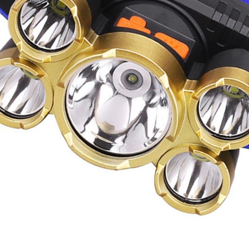 ФАРА ДЛЯ ГОЛОВЫ ФАР 5 X LED ZOOM CREE POWERFUL 4 РЕЖИМА АЛЮМИНИЙ