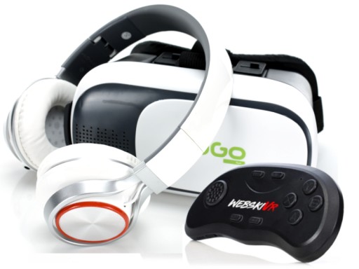 GOGLE VR OKULARY 3D do Telefonu +Słuchawki Pilot