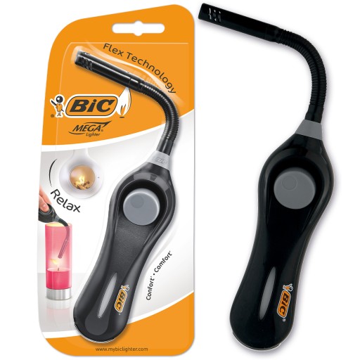 ЗАЖИГАЛКА BIC MEGALIGHTER REALX ДЛИННАЯ СВЕЧА ГИБКАЯ x2