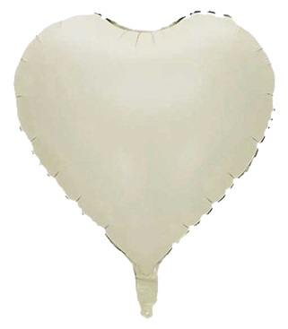 BALON BALONY FOLIOWE SERCE KREMOWE 45cm 18