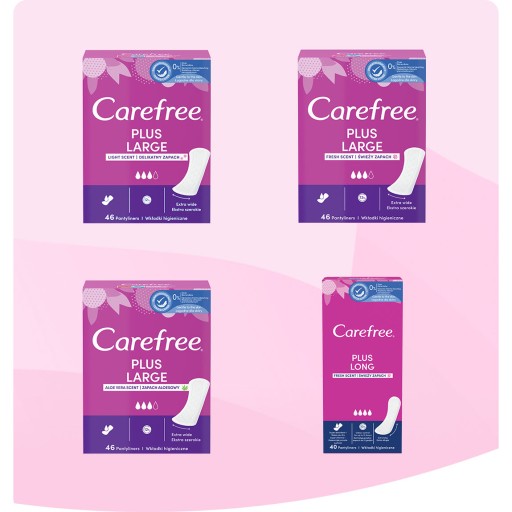 Прокладки гигиенические CAREFREE Plus длинные, аромат свежести, 40 шт.