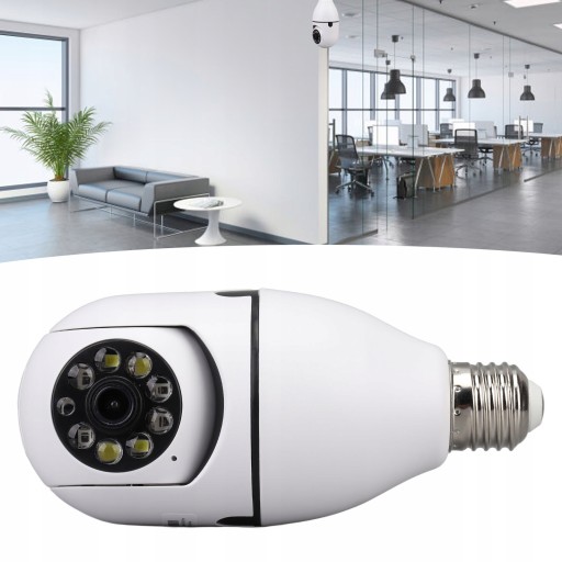 KAMERA ZEWNĘTRZNA OBROTOWA WIFI E27 FULLHD BIAŁY