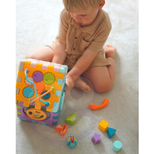 SENSORYCZNY DOMEK SORTER MONTESSORI KLOCKI UKŁADANKA LABIRYNT 7w1 WOOPIE