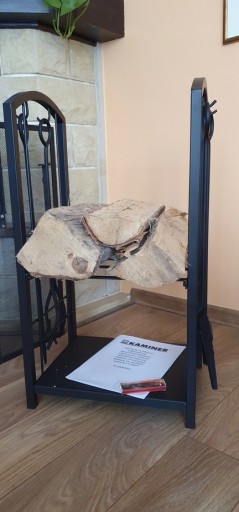 КАМИННАЯ ДРОВЯНАЯ КОРЗИНА, ДЕРЕВЯННАЯ ПОДСТАВКА ДЛЯ КАМИНА + Посуда