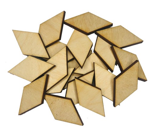Romby drewniane Romb zestaw dekory 12,5cm 50szt