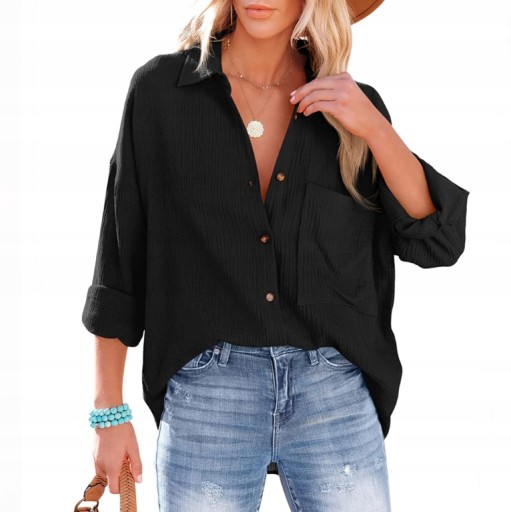 МУСЛИНОВАЯ РУБАШКА ЖЕНСКАЯ - СВОБОДНАЯ OVERSIZE Италия, M