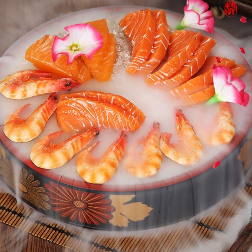 Wooden Round Tray Pallets Sushi Plate Snack Bowls