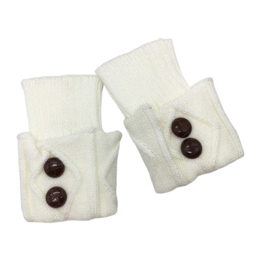Ocieplacze na nogi Dzianiny Winter Warm Fashion białe