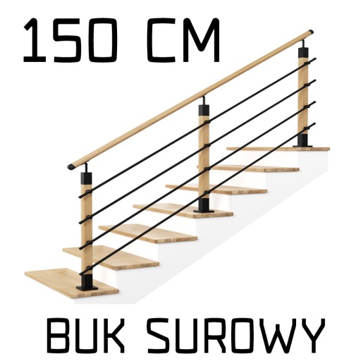 Balustrada barierka drewno metal 50x50RAL 1,5m