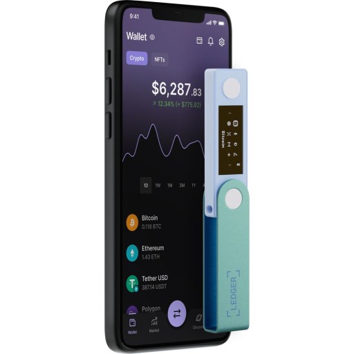 Ledger Nano X безопасный криптовалютный кошелек BTC ETH Pastel Green Bluetooth