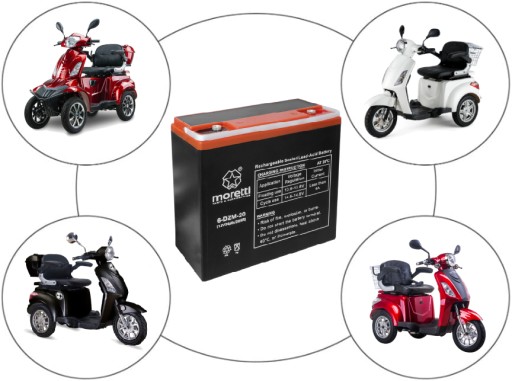 ZESTAW AKUMULATORÓW DO SKUTERA INWALIDZKIEGO 5x 12V 20Ah ZT15 BARTON TRES