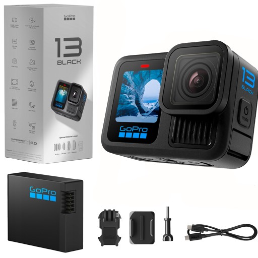 GoPro HERO 13 Черная спортивная камера + водонепроницаемый корпус для подводной съемки 60 м