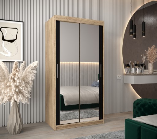 Szafa przesuwna sypialniana z regałami T3 100 cm