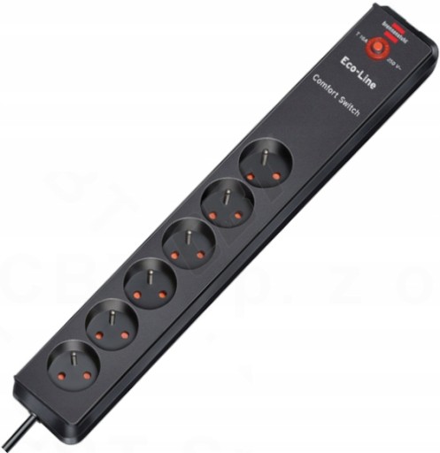 LISTWA ZASILAJĄCA PRZEDŁUŻACZ ECO-LINE COMFORT 6G WYŁĄCZNIK NOŻNY SWITCH