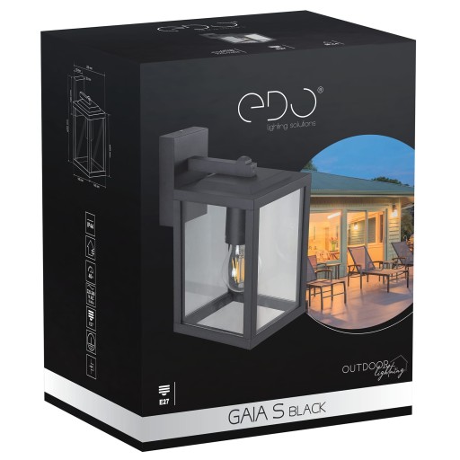 Настенный светильник GARDEN, ФАСАДНЫЙ СВЕТИЛЬНИК, 1xE27 EDO