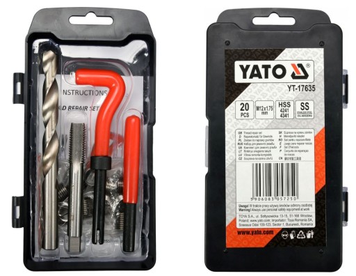 РЕМКОМПЛЕКТ ДЛЯ РЕЗЬБЫ M12x1,75 YATO YT-17635