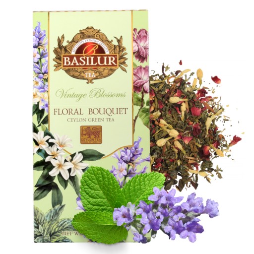 Чай зеленый листовой Basilur FLORAL BOUQUET LAVENDER HIBISCUS - 75г