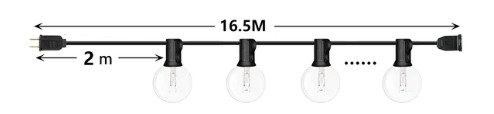GIRLANDA LAMPKI OGRODOWE 30 PATIO BALKON TARAS 15m