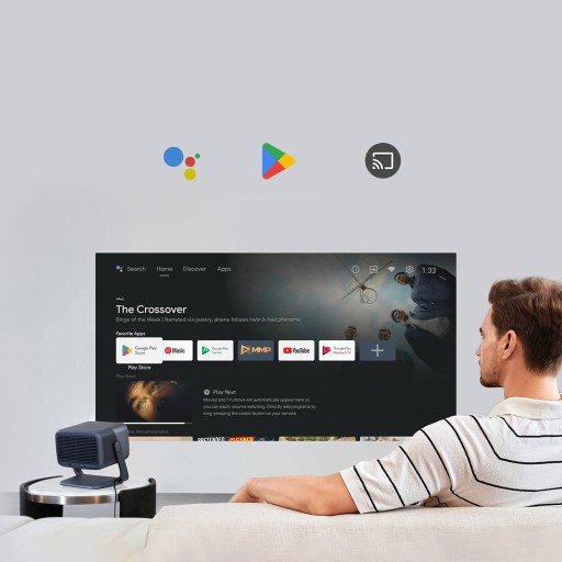 4K DLP PROJEKTORA ŻYWOTNOŚĆ LAMPY 30000HS 2200CVIA Chromecast REMOTE WIFI