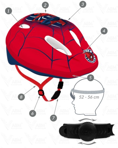 4x OCHRANIACZE KASK ROWEROWY DZIECKA SPIDERMAN RED