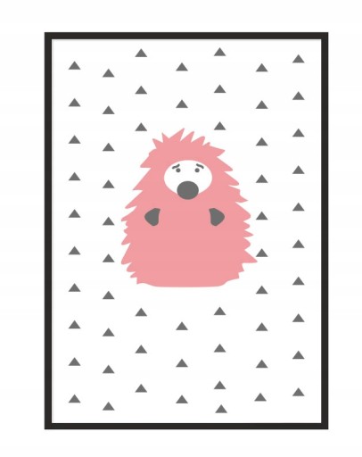OBRAZ PLAKAT W RAMIE 33x43 cm Jeż PD103