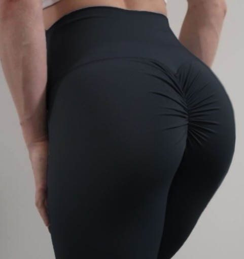 Спортивные леггинсы PUSH UP бесшовные SHAPING со сборками, ВЫСОКАЯ ПОСАДКА M