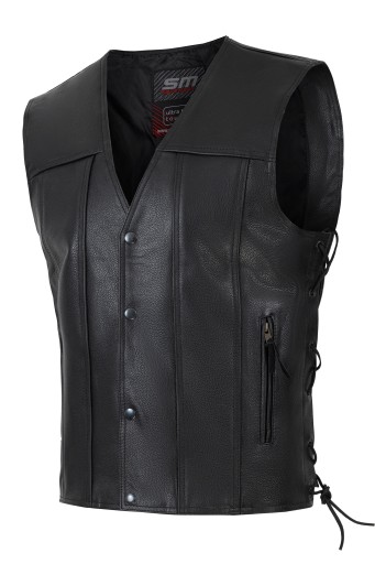 КОЖАНЫЙ ЖИЛЕТ SM RACE WEAR SINSTER ДЛЯ МОТОЦИКЛА CHOPER CRUISER 3XL