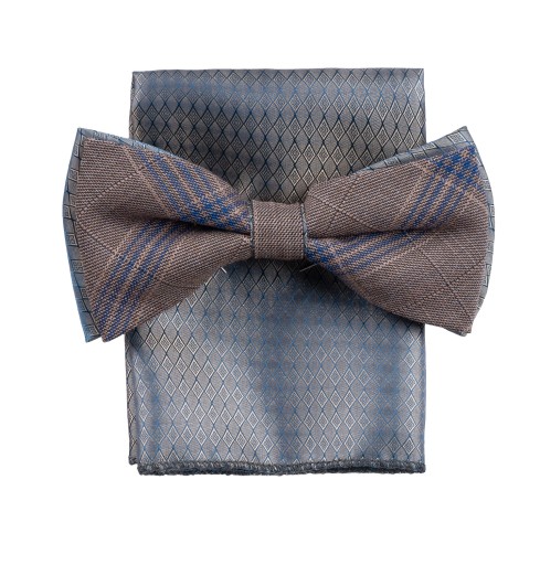 Beżowa kamizelka w kratę meska elegancka - 46