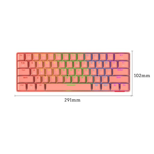 61 клавиша Mini RGB с подсветкой Механическая Черная