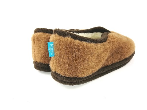 Pantofle CIAPY wełniane MERYNOS R 47 Kapcie CAMEL