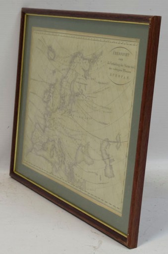 1835r. Stara Mapa roślinności Europy 42x32 cm