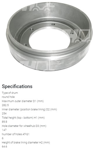 ТОРМОЗНОЙ БАРАБАН TOYOTA 6.7 FG/FD 10-18 42431-13600