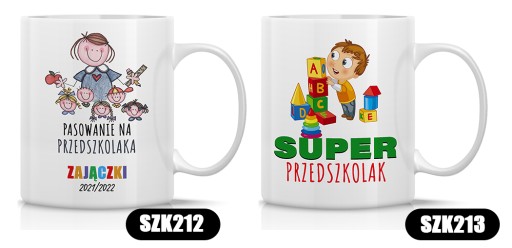 KUBEK 330ml dla PRZEDSZKOLAKA Ucznia Prezent Wzory