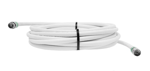 Gotowy kabel antenowy Wtyk TV i Gniazdo Antenowe 3m biały PREMIUM