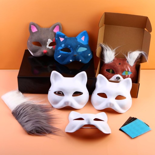 Маска кота с мехом и сеткой для глаз, 3 шт. Therian Masks Маски.